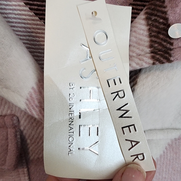 NEW Buckle Ashley by 26 International Mauve Plaid Shacket Jacket - Picture 12 of 14